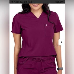 Scrub Lot: 3 Cherokee Wine scrub sets size M